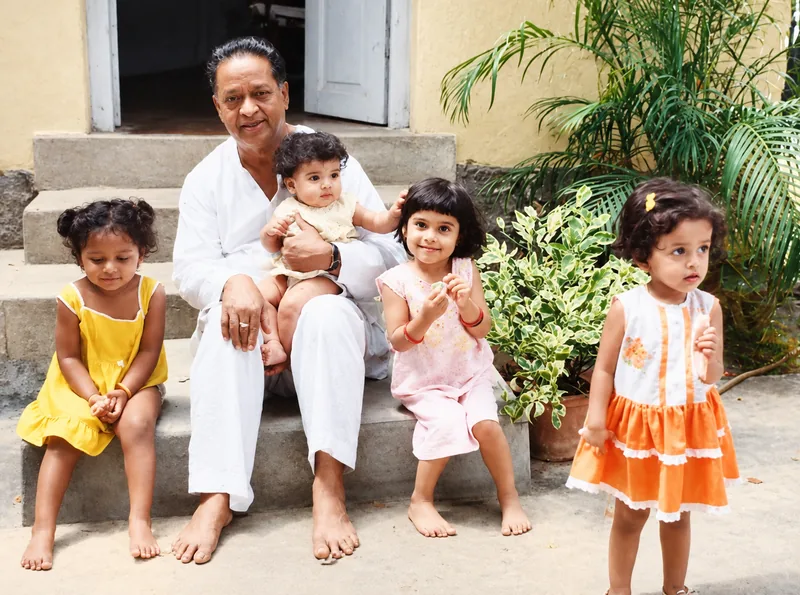 Saxena Sir with Grand Children
