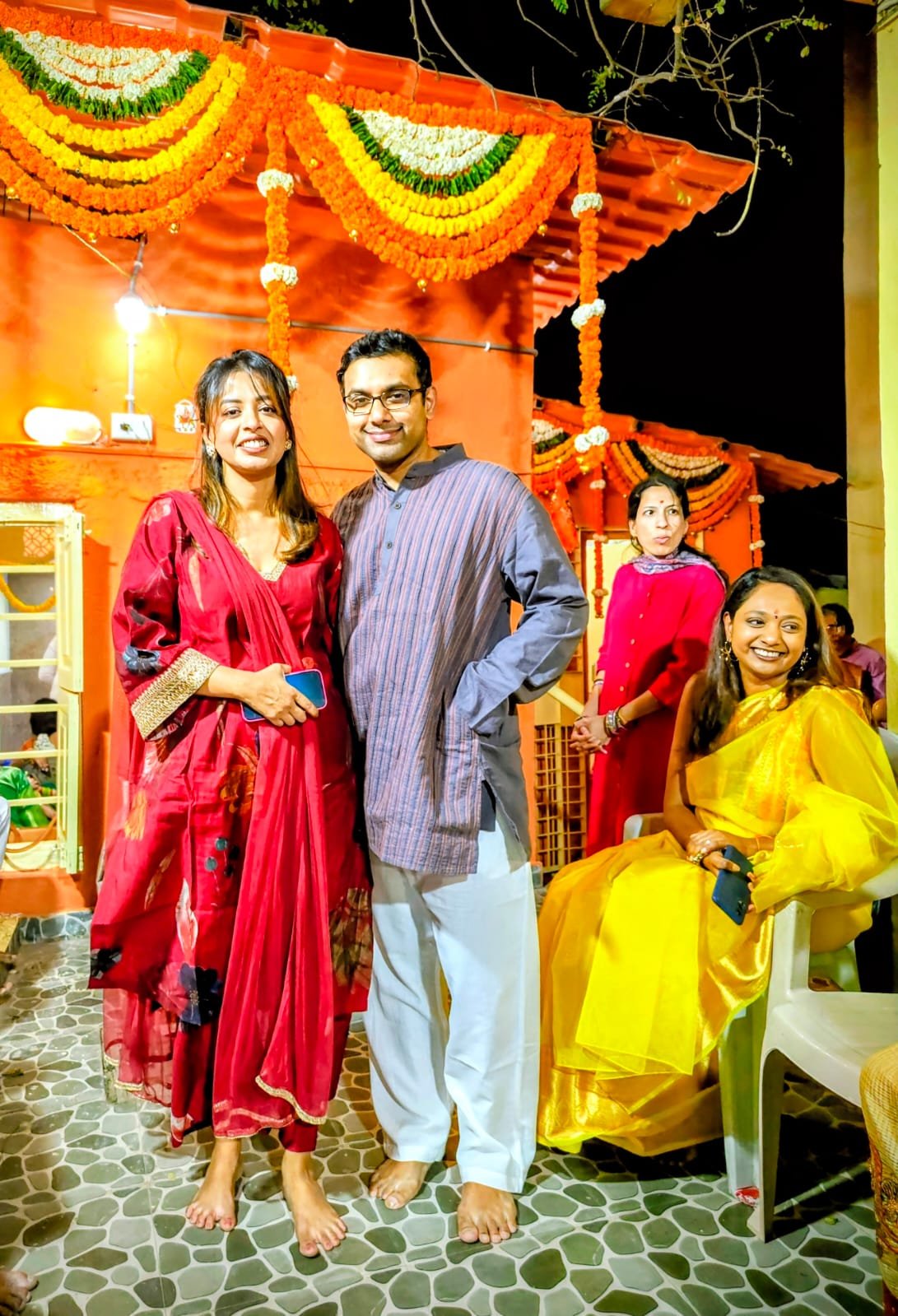 Family gathered at a traditional celebration